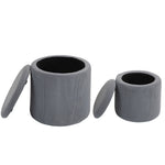 Modern Fabric Storage Ottoman, Set Of 2 | Dove Gray