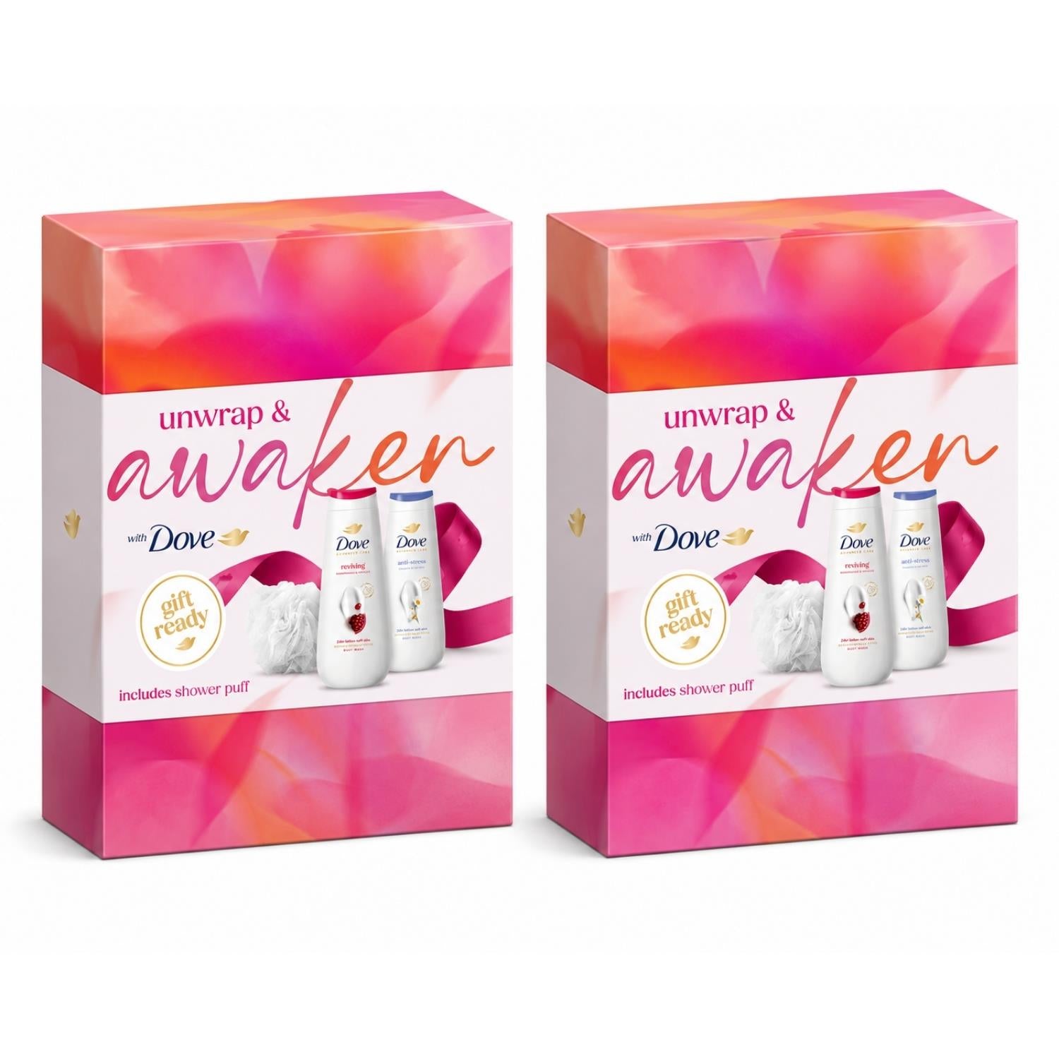 Awaken Body Wash Collection Gift Set With Luxury Shower Puff | Set of 2