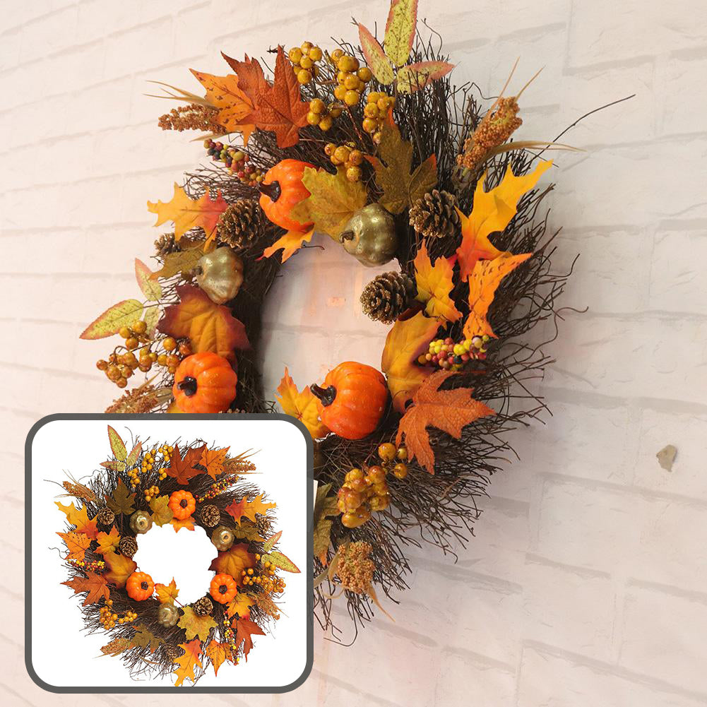 Artificial Autumn Halloween Prelit Wreath Thanksgiving Decorations