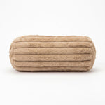 Ribbed Bolster Cushion, 40 X 15cm | 40cm x 15cm | Beige