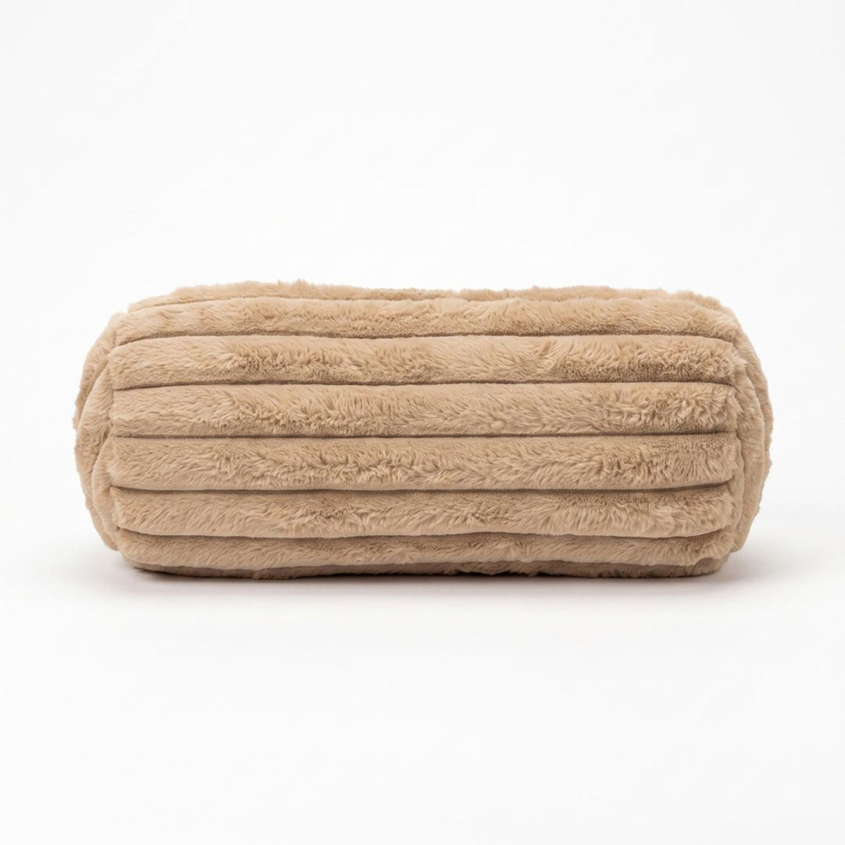 Ribbed Bolster Cushion, 40 X 15cm | 40cm x 15cm | Beige