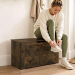 Storage Trunk For Living Room, With Safety Hinge, 80cm | Rustic Brown