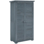 Wooden Garden Storage Shed With Asphalt Roof & Shutter Doors