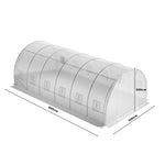 White Outdoor Walk-in Tunnel Greenhouse With Steel Frame | Large | White