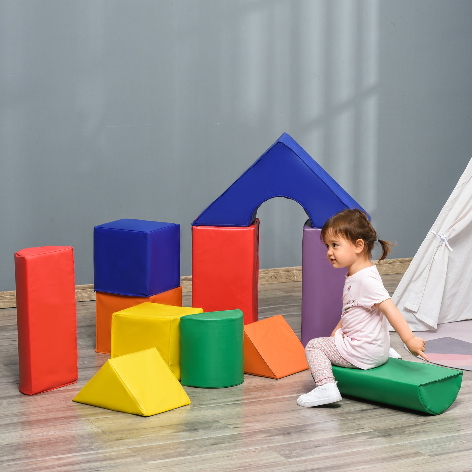 11 Piece Soft Play Equipment For Toddlers, Soft Play Set | Red