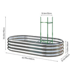 Galvanized Metal Raised Garden Bed – Elevated Planter Box With Safety Edging, Silver, 120cm/160cm W X 80cm D X 30cm H | Large | Silver