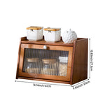 2-tier Bamboo Bread Storage Cabinet For Kitchen Counter | Brown