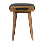 Solid Mango Wood Pewter Tweed Tray Style Footstool