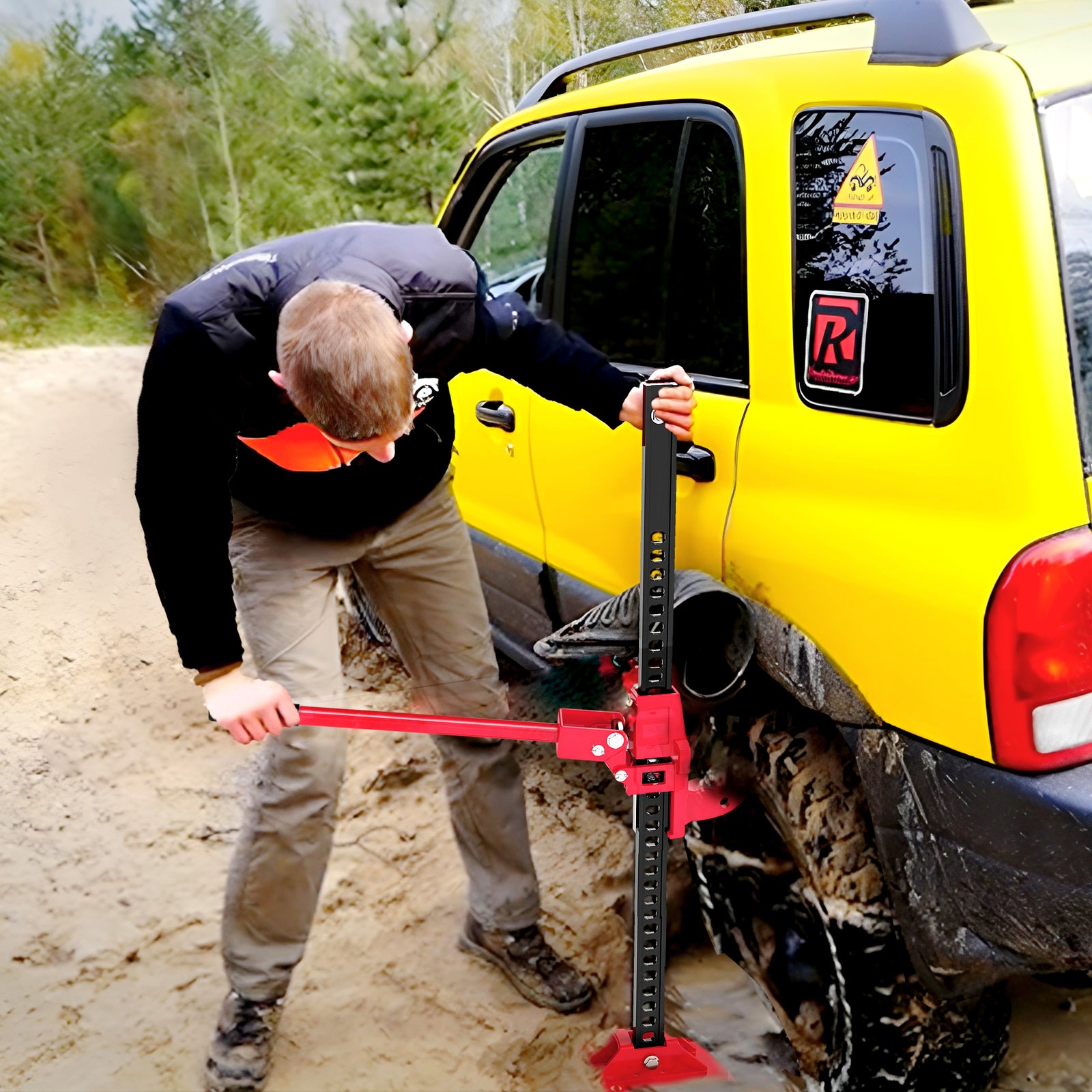 HOMCOM 33" 3 Tonne High Lift Farm Jack For 4x4 Tractors Trucks