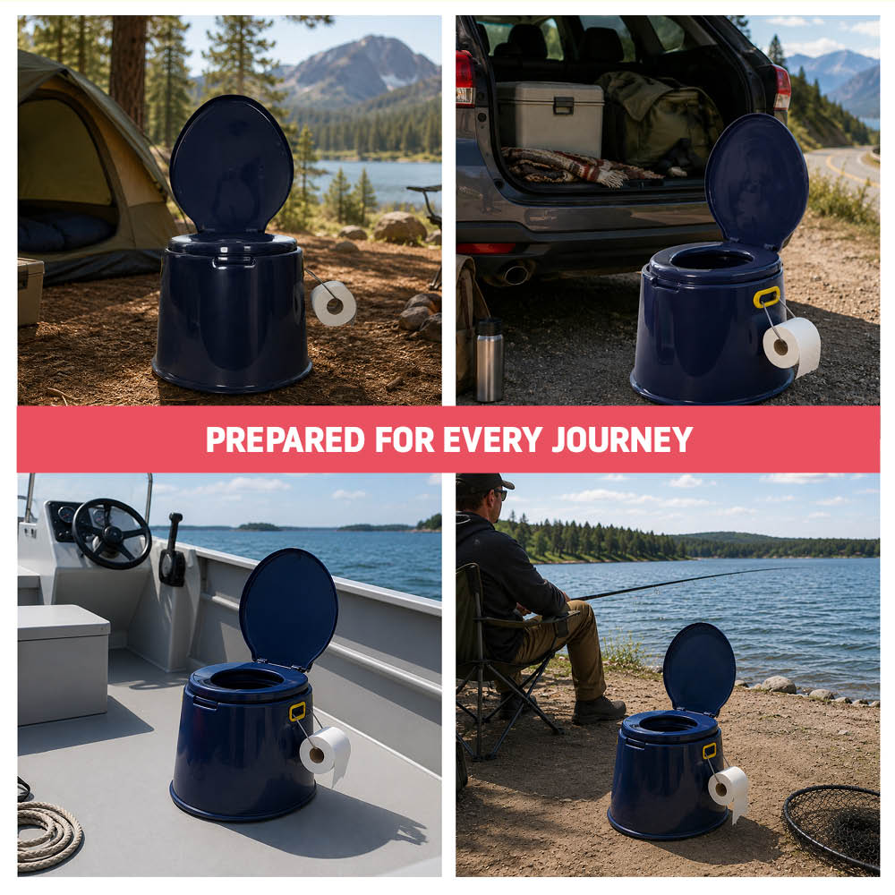Hillington Portable Outdoor Toilet With Lid