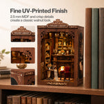 Book Nook Kit For Adults Wooden Miniature Bookstore With Led Walnut
