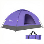 2 Person Camping Tent, Dome Tent With Storage Pocket | Purple