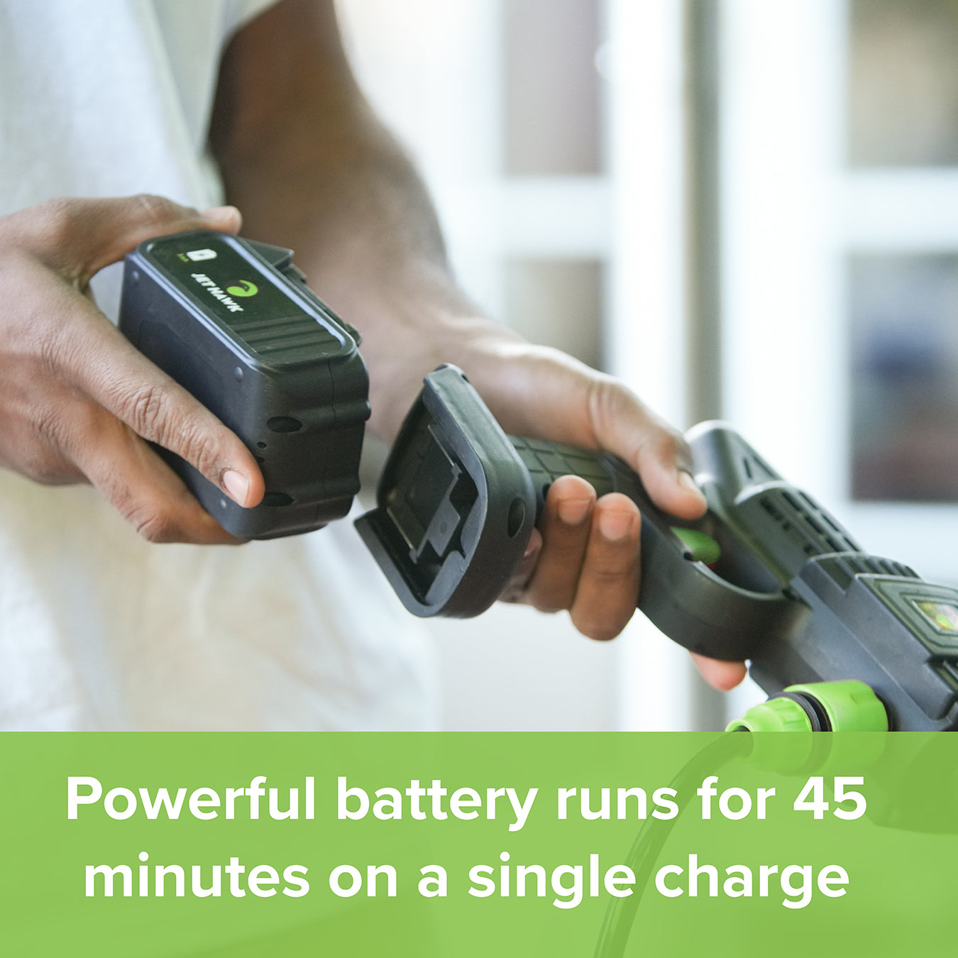 Jet Hawk Cordless Portable Pressure Washer | Green