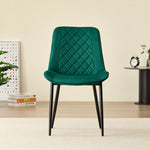 Stylish Miami Dining Table Set With 4 Velvet Amelia Chairs | Green