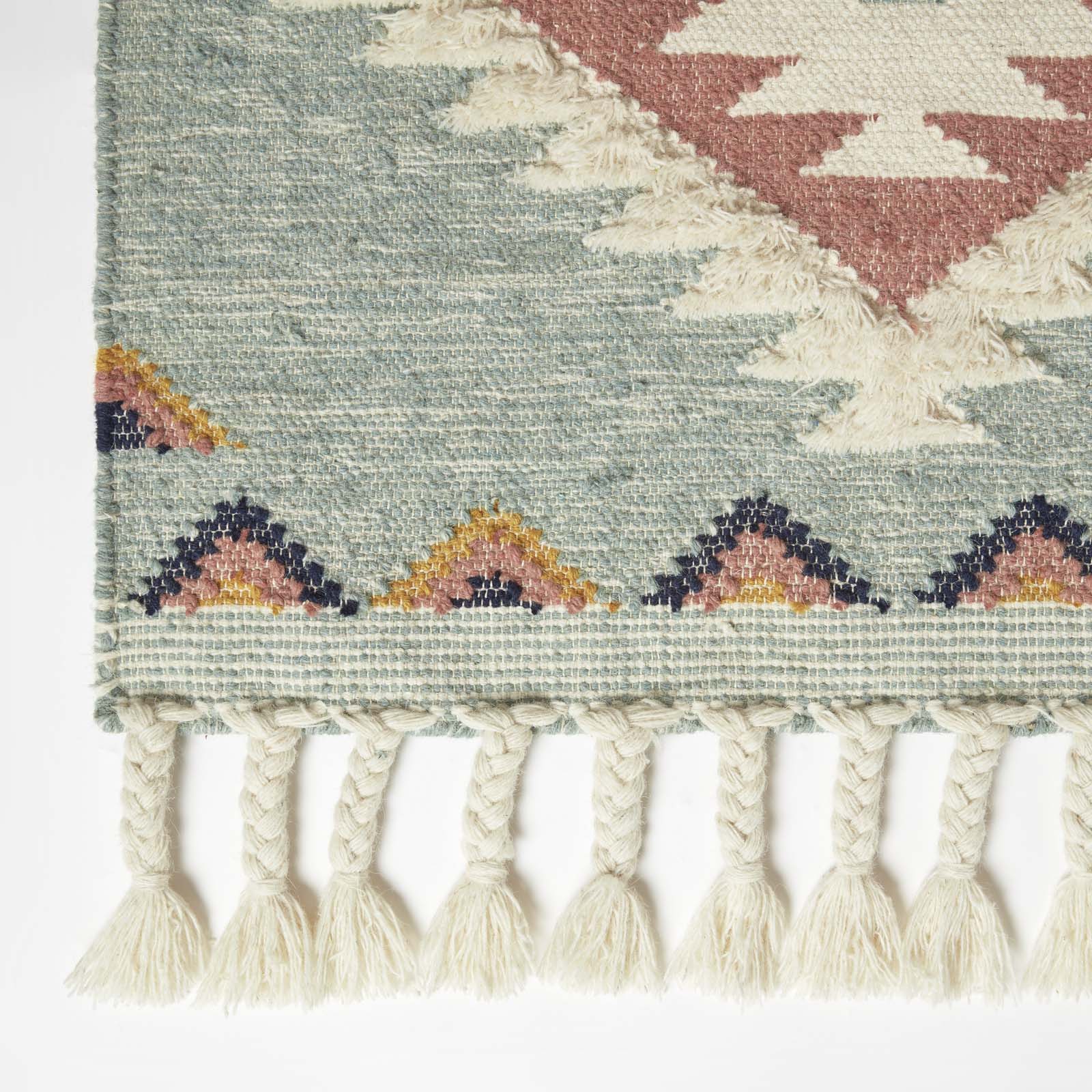 Tenali Blue Kilim Wool Rug | 150cm x 220cm | Blue