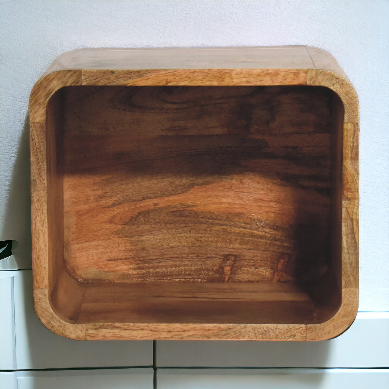 Solid Wood Oak-ish Floating Open Bedside