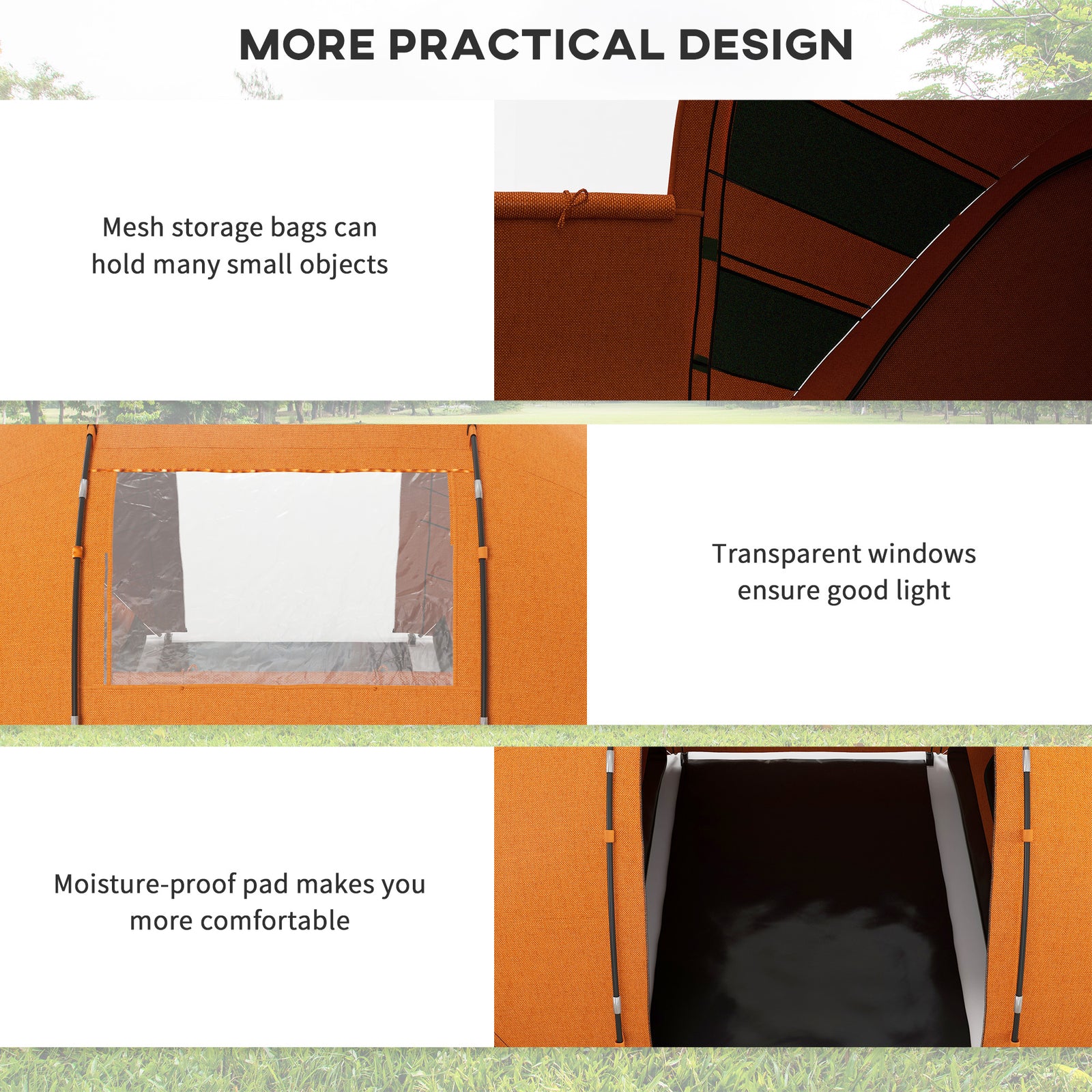 4-6 Persons Camping Tent Dome Family Travel Group Hiking | Orange