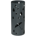 Metal Umbrella Stand, Hollowed Umbrella Basket With 4 Hooks