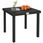 78 Cm Garden Dining Table For 4, Square Outdoor Side Table | Black