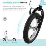 Dual Brakes Kick Scooter 12-inch Inflatable Wheel Ride On Toy For Age 5+ | Blue