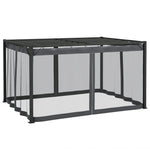 Retractable Pergola Canopy With Netting, Metal Frame | Large | Dark Gray