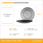 Prism Outdoor Dinner Plates Set Of 4 - Smoke Grey