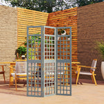 Outsunny 3-panel Garden Privacy Screen, Foldable Wooden Divider, Grey