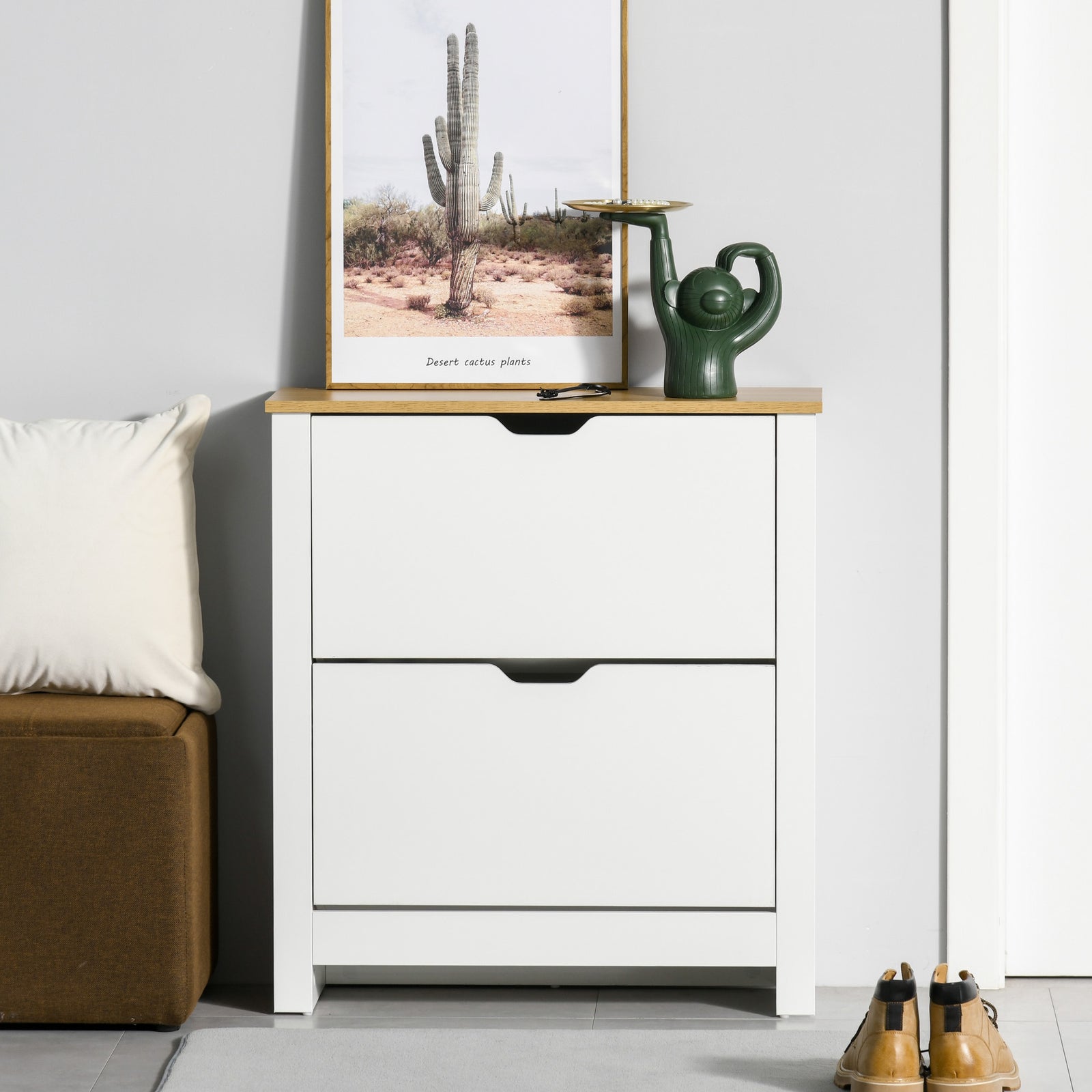 12/18 Shoe Storage Cabinet 4/6 Shelves 2/3 Drawers 4 Legs | Medium | White