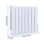 8 Fins 1200 W White Electric Oil Filled Radiator Space Heater With Led Screen