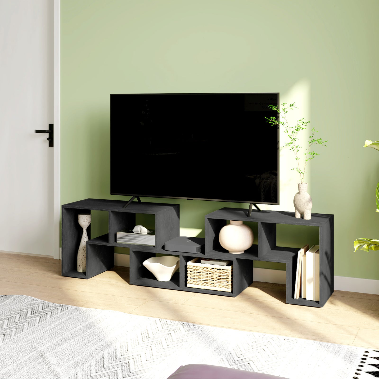 Tv Unit For Tvs Up To 75 Inches, Free Combination Tv Stand | Black