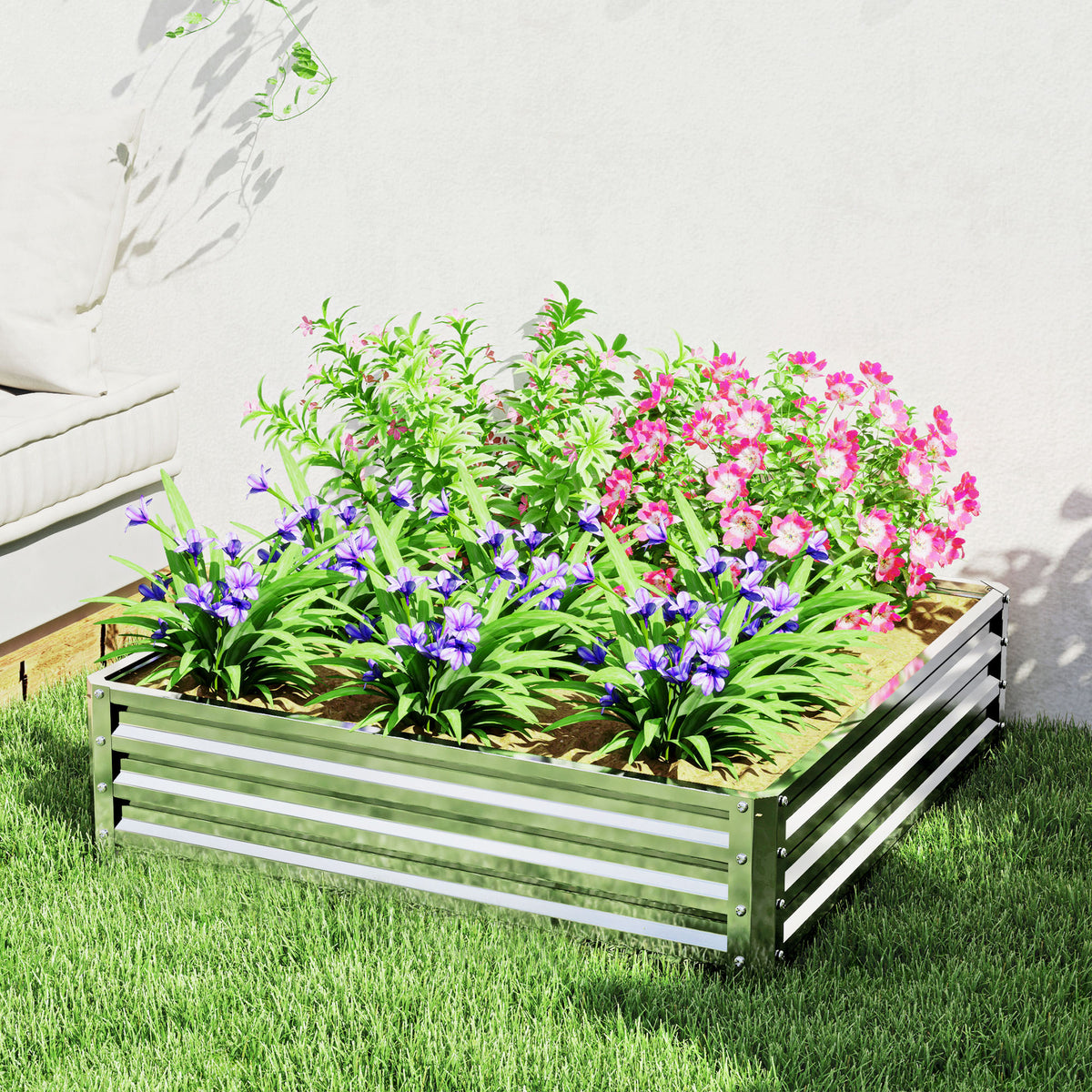 Raised Garden Bed Steel Planter Box | 432l | Silver