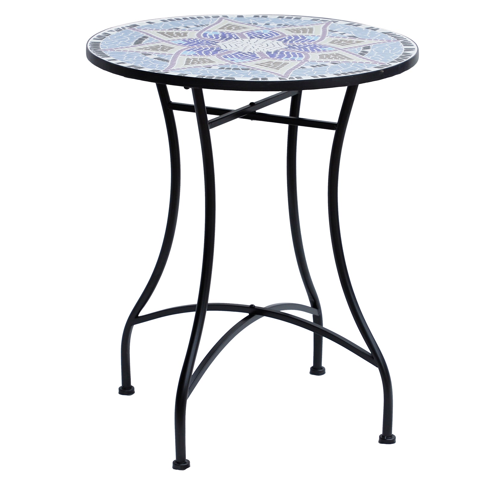 Mosaic Round Garden Table, 60cm Ceramic Top
