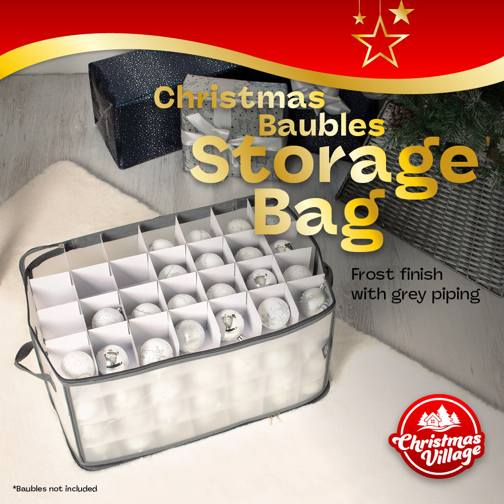 Christmas Ornament Storage Box With 112 Bauble Capacity | Grey
