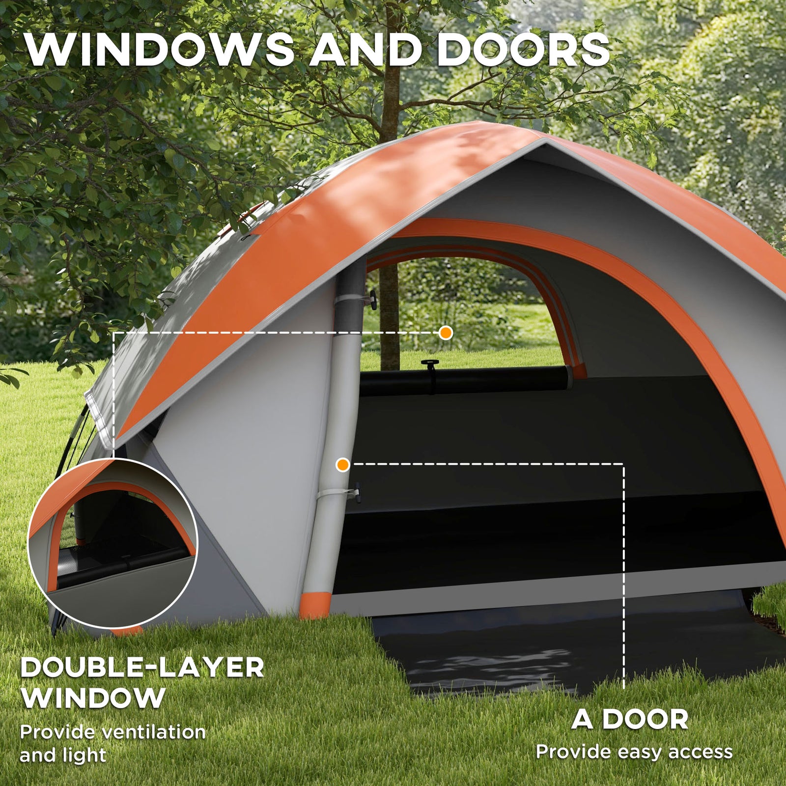 2 Man Camping Tent W/ Sewn-in Groundsheet, 3000mm Waterproof | Multi Colour