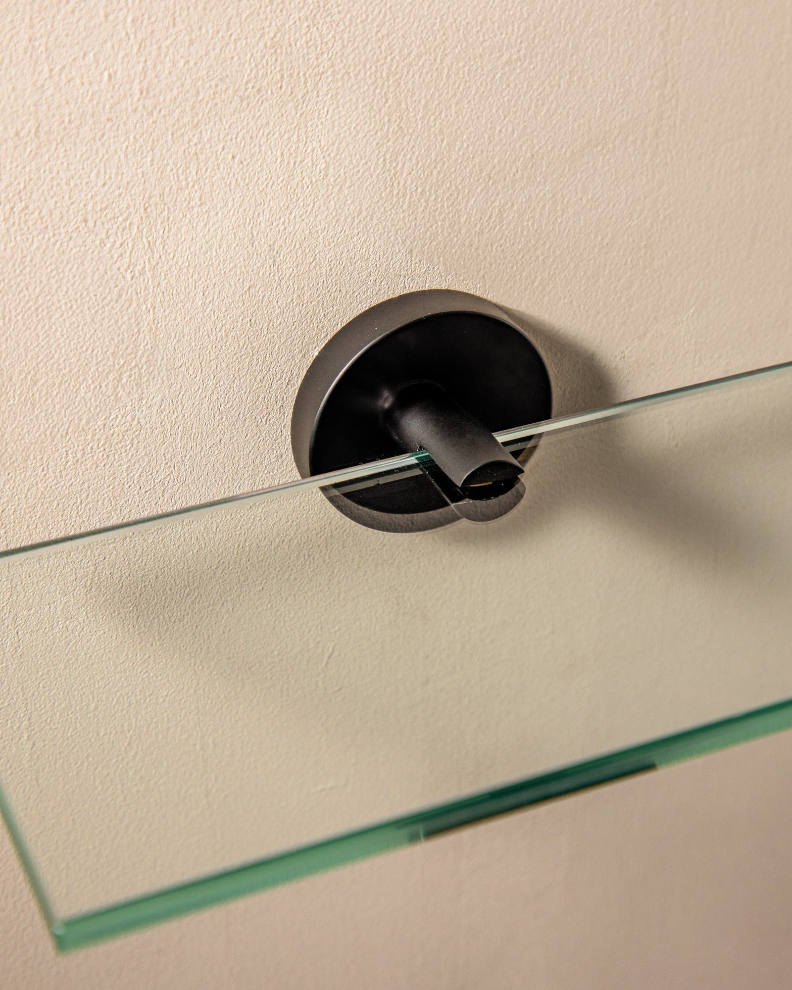 Bathroom Shelf, Bathroom Organizer, Glass, Matt Black, Start Collection