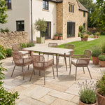 Westcott 6 Seat Garden Dining Set With Rectangular Table | Brown
