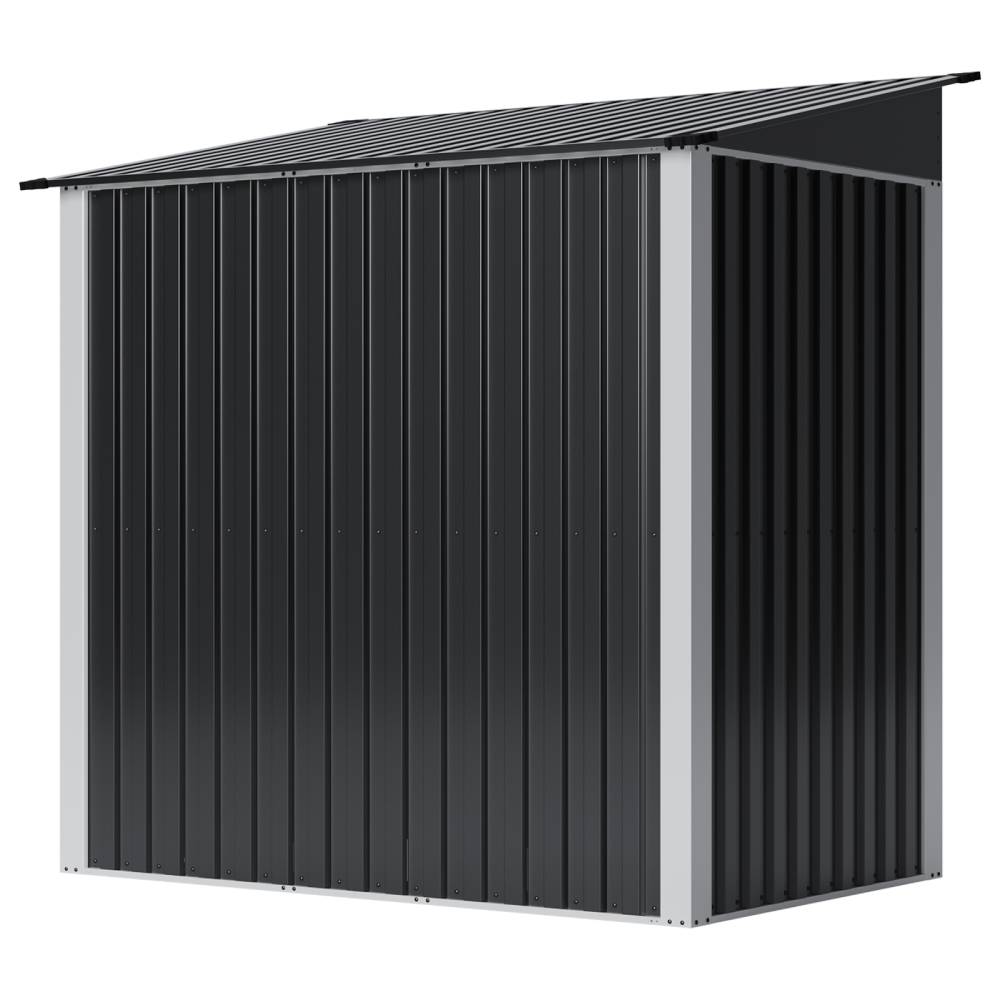 Breeins 6x4ft Lockable Metal Outdoor Storage Shed with Pent Roof, Double Hinge Doors & Air Vents, Weather-Resistant Garden Tool Storage House