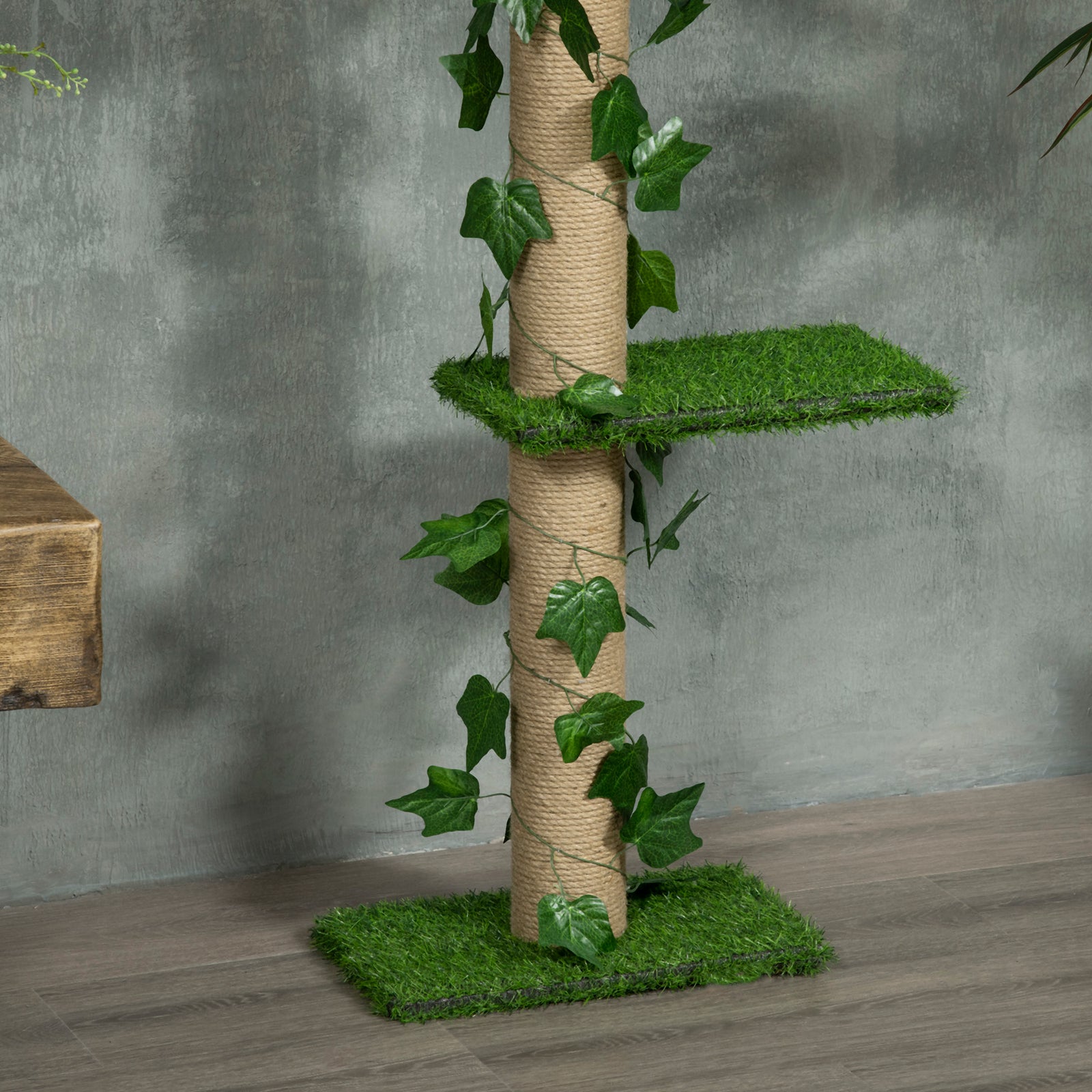 242cm Adjustable Floor-to-ceiling Cat Tower W/ Anti-slip Kit - Green
