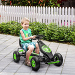 Pedal Kart W/adjustable Seat, Rubber Wheels | Green