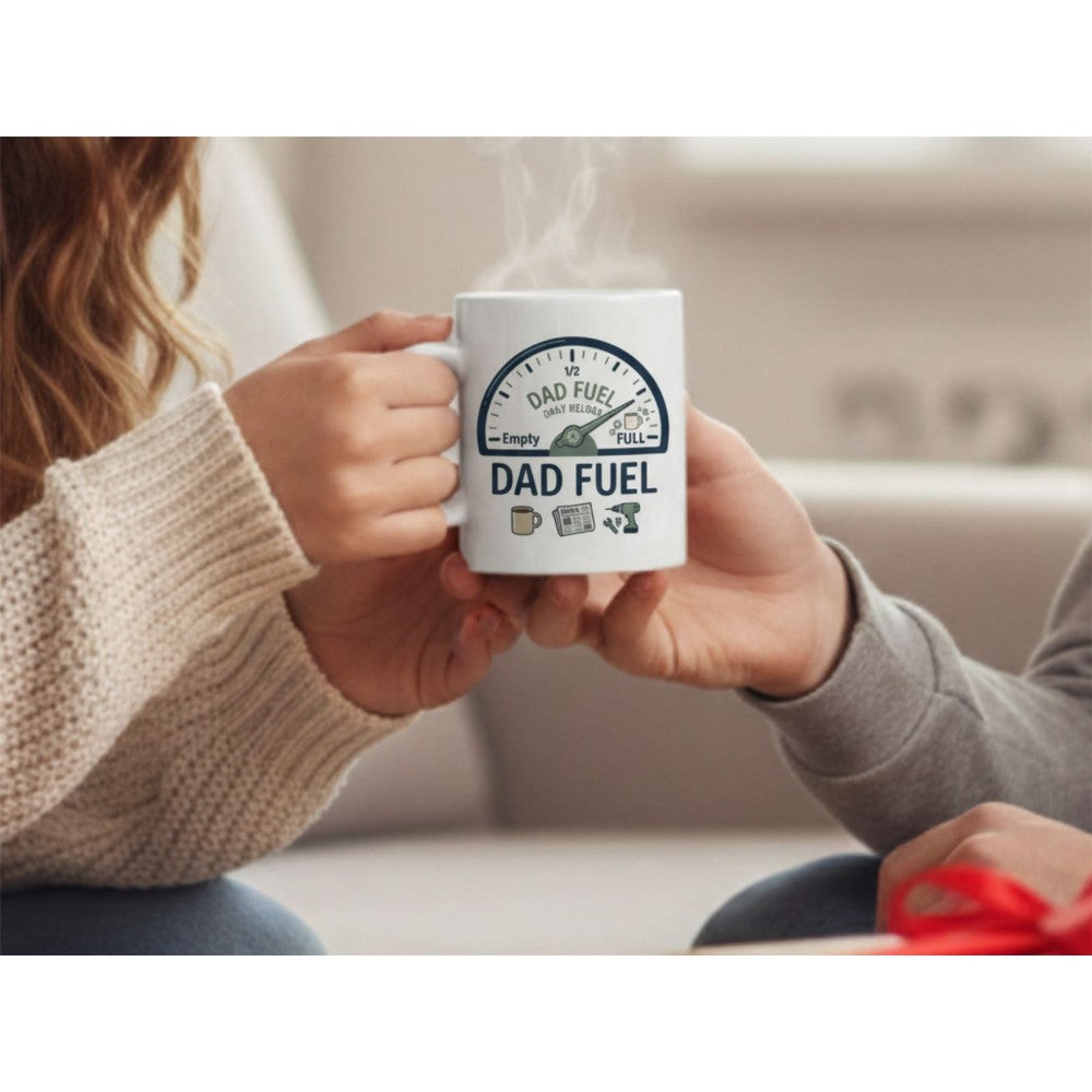 Dyzi Dad Fuel Funny Quote Ceramic Coffee Mug White