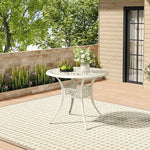 Vintage Round Cast Aluminium Garden Bistro Table,90cm Dia X 73cm H | 90cm | White