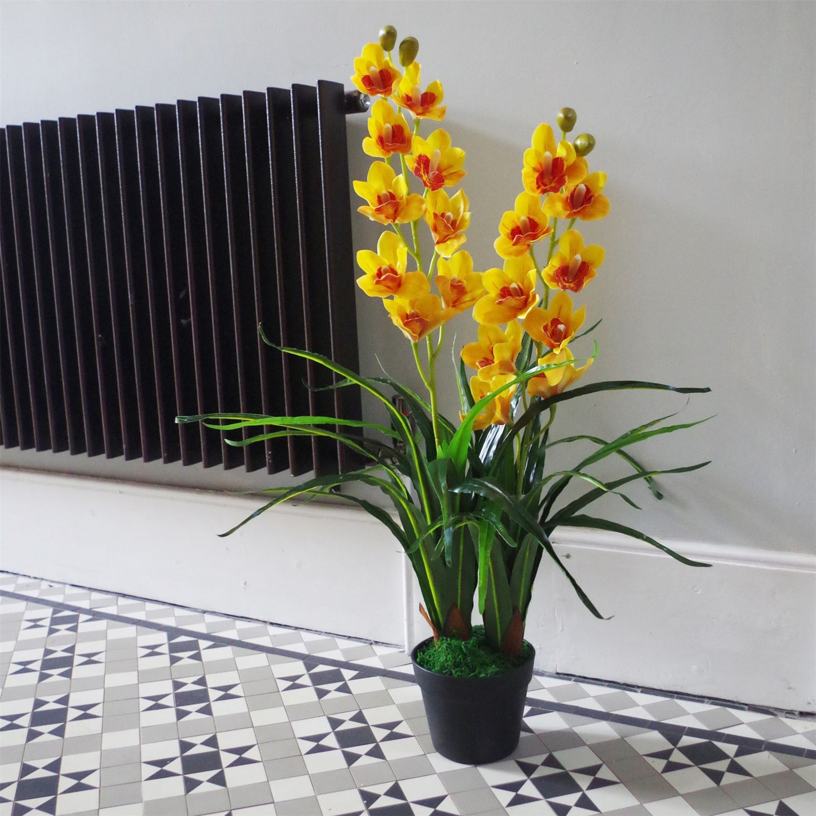 90cm Artificial Yellow Flower Orchid Plant