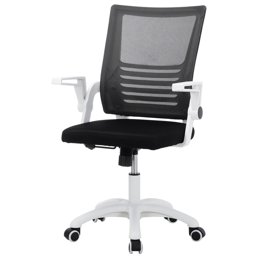 Office Desk Mesh Swivel Chair Computer Ergonomic Chair | White & Black