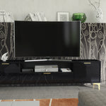 Goldline Gloss Tv Unit 200cm | Black