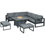6-piece Garden Set W/ Firepit Table Outdoor Sofa