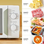 700w White 19l 5-level Power Kitchen Manual Microwave Oven With Timer