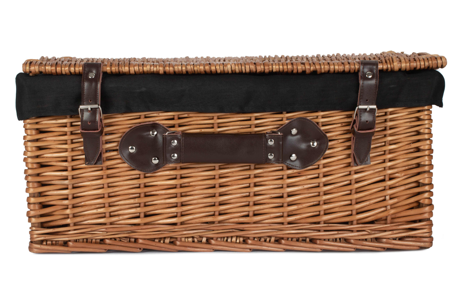 Wicker 56cm Double Steamed Picnic Basket | Black