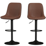 Set Of 2 Bar Stools, Adjustable Swivel Breakfast Barstools | Set of 2 | Brown