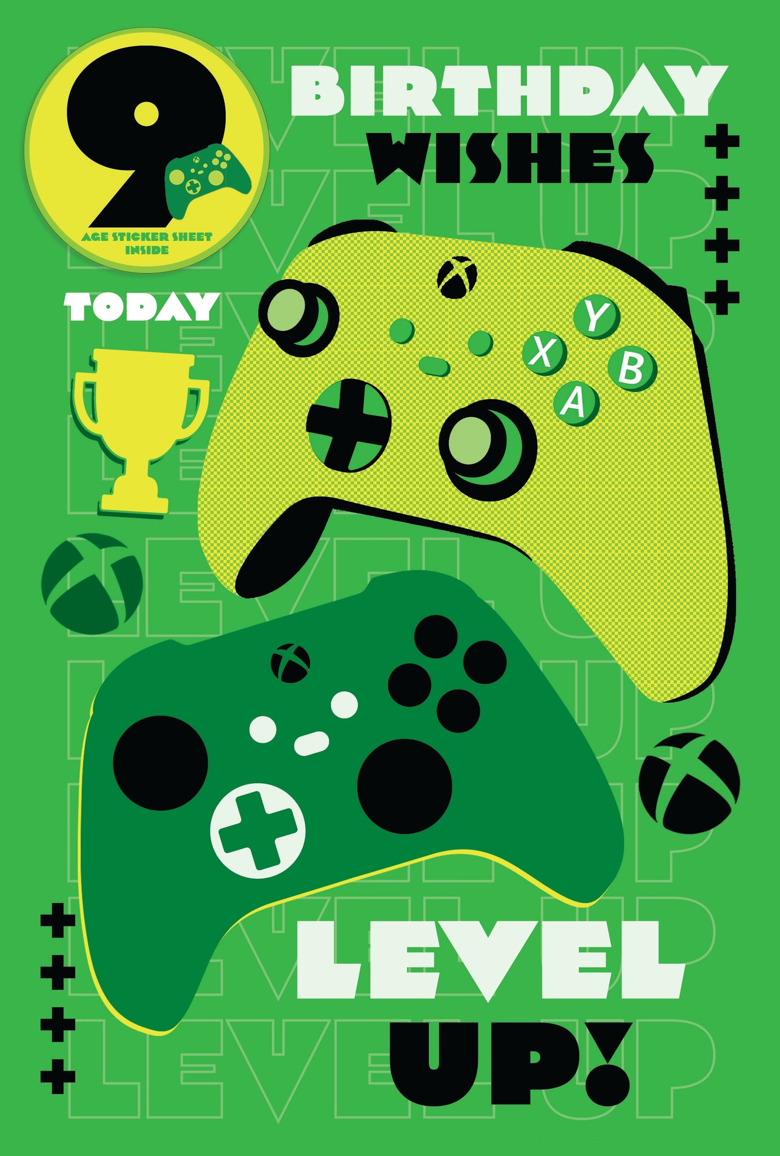 Xbox Multi Ages 7-14 Sticker Birthday Card Official Product