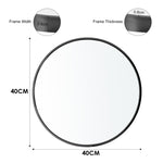 40cm/60cm/80cm Diameter Nordic Round Round Wall Mirror Bathroom Framed Mirror Wall Hanging | 40cm | Black